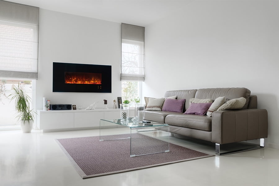 Modern Flames Ambiance 60 Clx Electric Fireplace With Black Glass