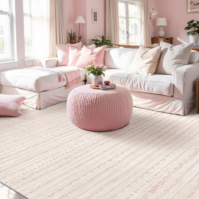 Large Area Rug x Living Room Machine Washable x Rug Boho Moroccan Farmhouse Style Ultra Soft Neutral Indoor Carpet for Bedroom Dining Room Playroom Office Off /Grey