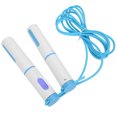 thumbnail image 3 of Cuerda de saltar para ejercicios, conteo inteligente, cronometraje, cuerda de saltar inalámbrica, equipo de fitness (cuerda de alambre de acero con mango azul y blanco, 2 bolas), 3 of 15