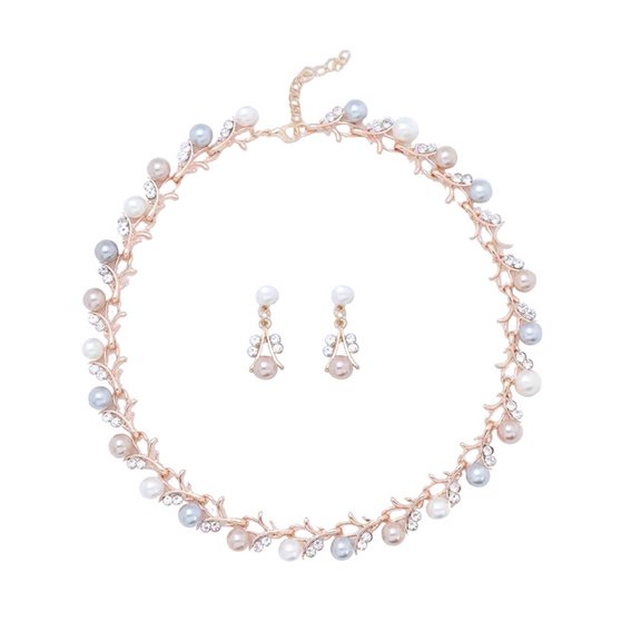 DESIGNICE Jewelry Set,Elegant Pearl Necklace and Earring Set,Timeless Pearl Jewelry for Women,Perfect Necklace for Special Occasions