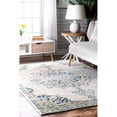thumbnail image 1 of nuLOOM RZBD36A-2808 Médaillon de Fleurs Sauvages Bleu 2' 8" x 8', 1 of 2