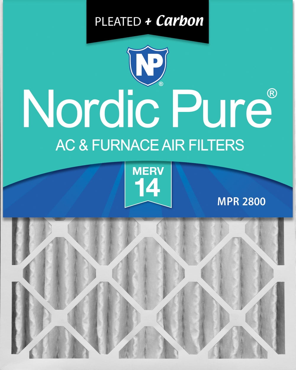 Pleated MERV 12 Air Filter 1 Pack 3 5/8 Nordic Pure 16x25x4 