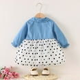 thumbnail image 4 of GigrtiJin 6-24 Months Newborn Baby Tulle Dress Ruffle Long Sleeve Doll Collar Button Polk Dot Printed Lace Dress For Infant Girls, 4 of 7