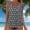 Gray, variant on Women's Crew Neck Printed Bikini Swimsuit, Wireless Padded 2 Piece Bathing Suit for Summer Casual Beach and Vacation Wear Light Blue S