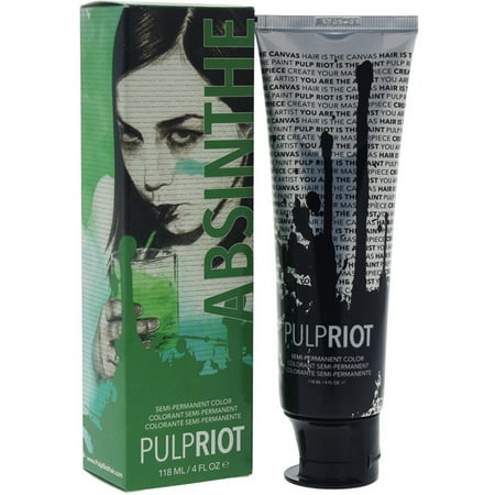 Pulp Riot Semi-Permanent Hair Color for Unisex, Absinthe Green 4 oz