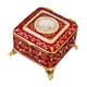 thumbnail image 1 of Caja de joyería vintage perfecl decorativa metal rojo, 1 of 8