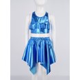 thumbnail image 5 of Doomiva Kids Shiny Jazz Disco Outfits Hip Hop Dance Dress Sets Cheer Outfit for Stage Performance Casual Gear Blue 2-6, 5 of 5