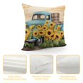 thumbnail image 4 of JRXY Watercolor Yellow Sunflowers Blue Pickup Truck Summer Home Sofa Chair Bed Decoration Lumbar Pillowcase Decorative Throw Pillow Cover Case 20x20in, 4 of 5