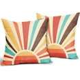 thumbnail image 2 of Boho Sunshine Pillow Covers 18x18 Set of 2 Modern Abstract Bohemian Sun Sunset Print Decorative Throw Pillows Outdoor Pillowcase Linen Farmhouse Cushion Case Decor for Couch Sofa Bed, 2 of 6