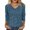 Blue, variant on Womens Workout Tops Three Quarter Sleeve Ribbed Textured Turtleneck Soft Brushed Womens Activities Shirt,RD2,S
