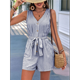 thumbnail image 4 of Mono Corto para Mujer, Informal, con Bolsillos en V, Cuello , Sin Mangas, Azul Marino, Talla M, 4 of 10