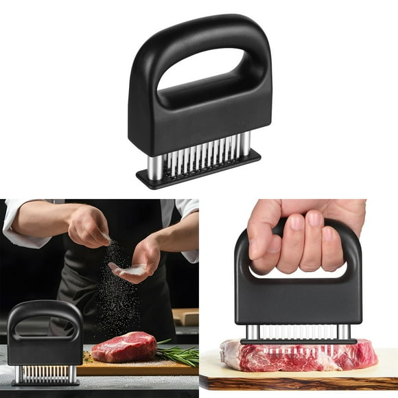 LLQkigsxse Tray with Compartments Meat Tool with 48 Stainless Steel Needle Meat Poultry for Tenderizing Beef Pork Turkey Fish Cooking Tool for Tenderizing Marinade BBQ