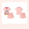 thumbnail image 7 of Bellafa Toddler Girls Clothes Kids Summer 2 Piece Outfits Short Sleeve Cute Cat Tops Shirt and Shorts Set 2-7 Years, 7 of 7