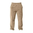 thumbnail image 6 of Domuza Mens Plush Warm Pajama Pants Soft Comfy Fleece Loose Fit Elastic Waist Pj Pants Fall Winter Solid Color Straight Leg Lounge Sleep Pants Khaki M, 6 of 6