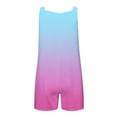 thumbnail image 4 of Abcomgle Girls Rompers Size 10-12 Cute Sleeveless Cotton Linen Short Jumpsuits Kids Gradient Adjustable Strap Toddler Overalls Girls Summer Clothes with Pockets 7-8 Years,Watermelon Red, 4 of 5