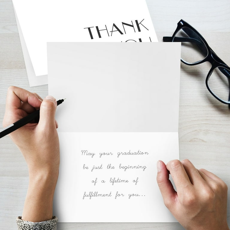 2020 Graduation Thank You Cards Cute and Stylish Greeting, Appreciation, Celebratory Card | A2 Size 4.25 x 5.5 When Folded | 80lb (216 gsm) | 25 Cards