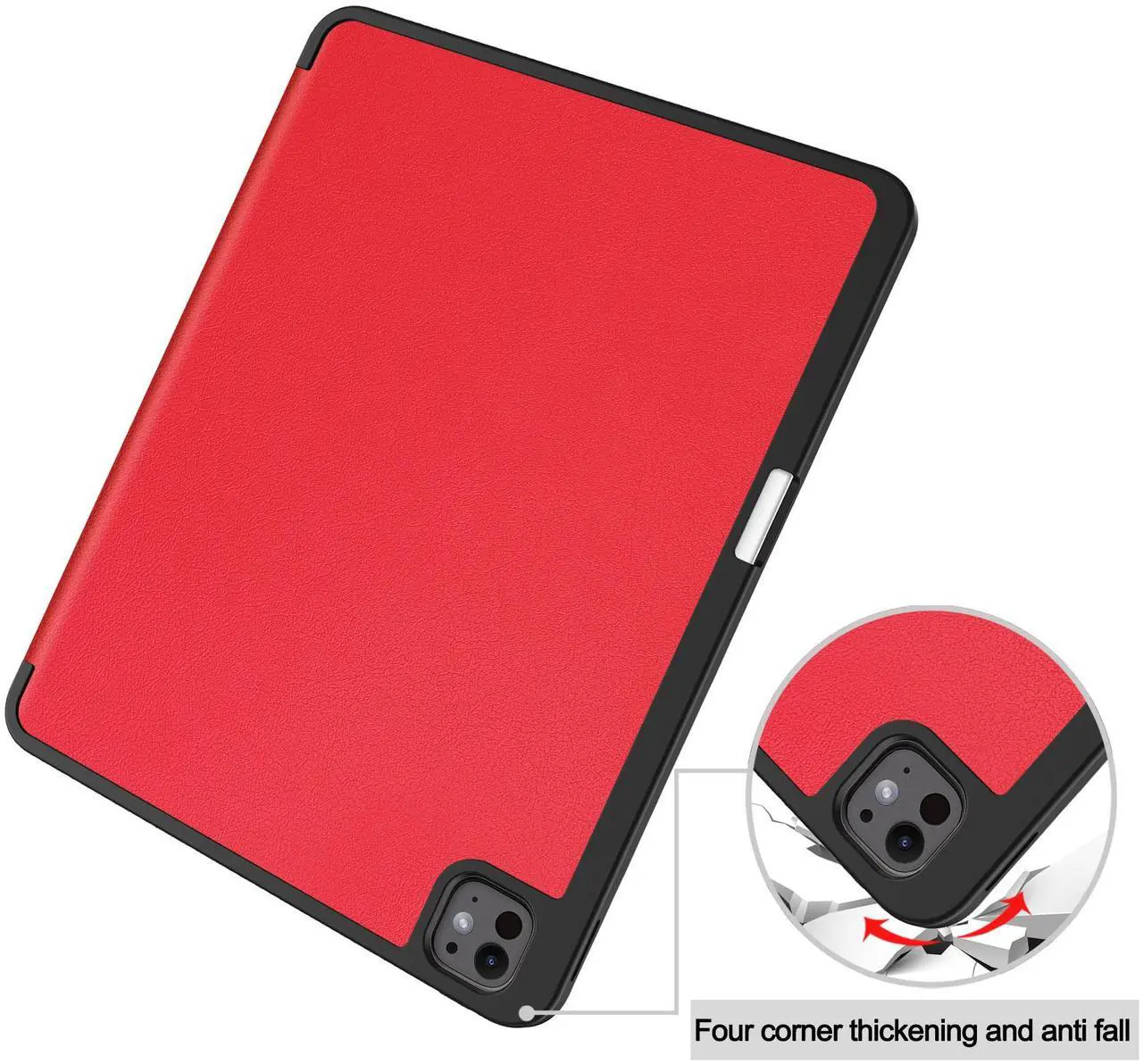 Case for iPad Pro 13 Inch M4 2024 A2925 A2926 A3007, Slim Smart Stand Cover Protective Cover with Pencil Holder, Stand, Universal Stylus Pen,Support Apple Pencil Charging + Auto Wake/Sleep