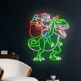 thumbnail image 2 of Handmadetneonsign Santa Claus Dinosaur Neon Sign, Dinosaur Santa Claus Led Light, Merry Christmas, 2 of 5