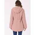 thumbnail image 4 of DARING DIVA Women's Winter Coat with Faux Fur Hood and Multiple Pockets M Pink, 4 of 6