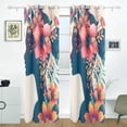 thumbnail image 2 of Girl in Flowers Curtains Black Out 72 Inch Length Curtains for Sliding Glass Doors Bedroom Living Room 2 Pack, 2 of 6