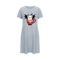 thumbnail image 5 of Modest Dresses Halloween Shirt Dress for Women Funny Graphic T Shirt Dress Short Sleeve Casual Loose Nightgown S-232 Blue S, 5 of 5