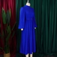 thumbnail image 4 of AURA Plus Size Women Winter Half High Collar Long Sleeve Waist Belt Swing Midi Dress Elegant Slim Fit Gown, 4 of 10