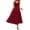 Burgundy, variant on Women's Tiered Smocked Wide Strap Dress in 100% polyester fabric with opaque body easy care versatile warm day wear