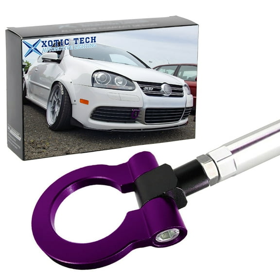 Xotic Tech JDM Sport Track Racing Style CNC Aluminum Screw-on Tow Hook Front Rear Bumper Compatible with BMW 2 3 4 5 Series X1 X3 X4 X5 IX3 Z4 or Mini Cooper F55 F56 R60 R61 (Purple)