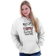 thumbnail image 4 of My Cat is Cuter Than You Cute Glasses Hoodie Sweatshirt Women Brisco Brands X, 4 of 6