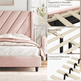 thumbnail image 5 of Yaheetech Upholstered Platform Bed with Tufted Headboard, Queen, Pink, 5 of 7
