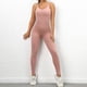 thumbnail image 4 of Mono deportivo sin espalda con cruce en la espalda para mujer Mono de yoga Ropa deportiva Cintura elástica, 4 of 8