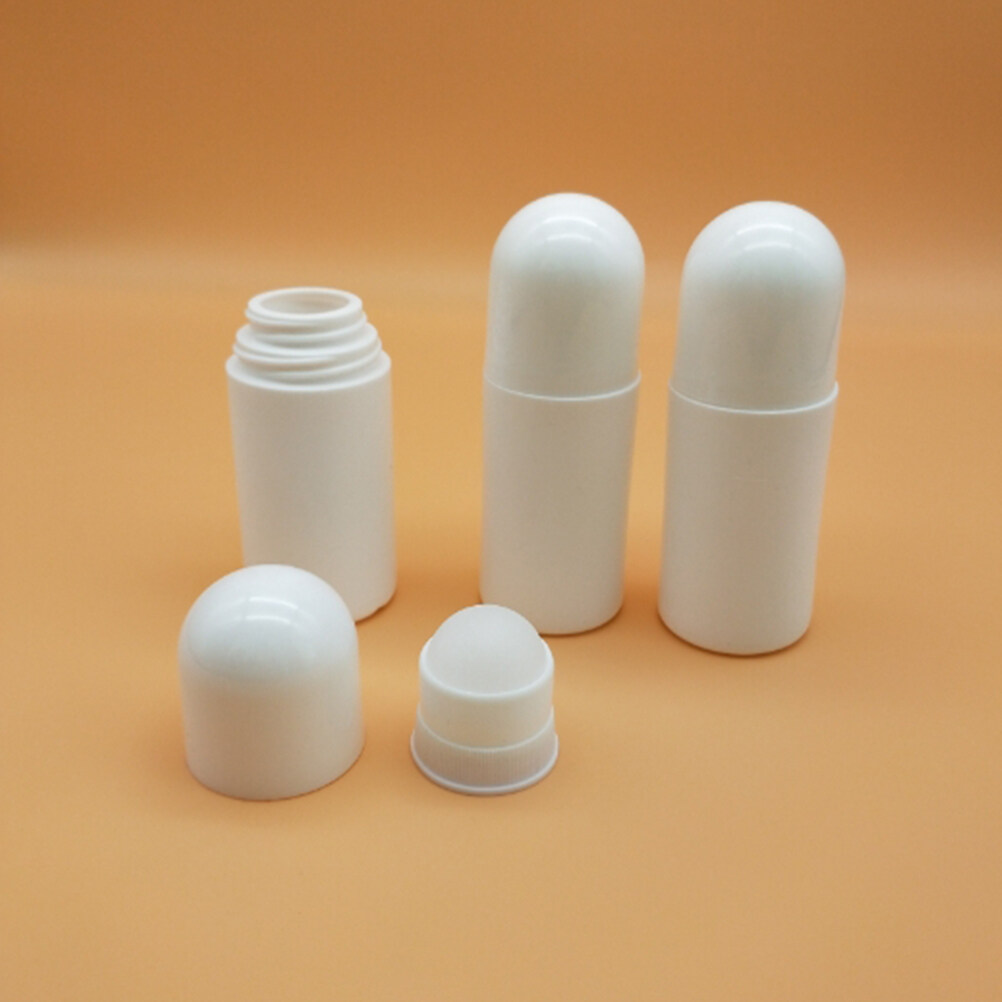 48 pcs  50ML Plastic Roller Bottles for Essential Oils Empty Refillable Roll on Bottles Reusable Leak-Proof DIY Deodorant Containers with Plastic Roller Ball(White)