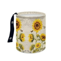 Renewold Sunflower Car Trash Can Bag Bin for Front Seat, Back Seat Butterfly Automotive Garbage Container Bin Accessories Foldable Garbage Can for Car SUV Trucks