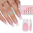 thumbnail image 1 of Gel Nail Tips Misssix French Long Square Pink 240 unidades, 1 of 6