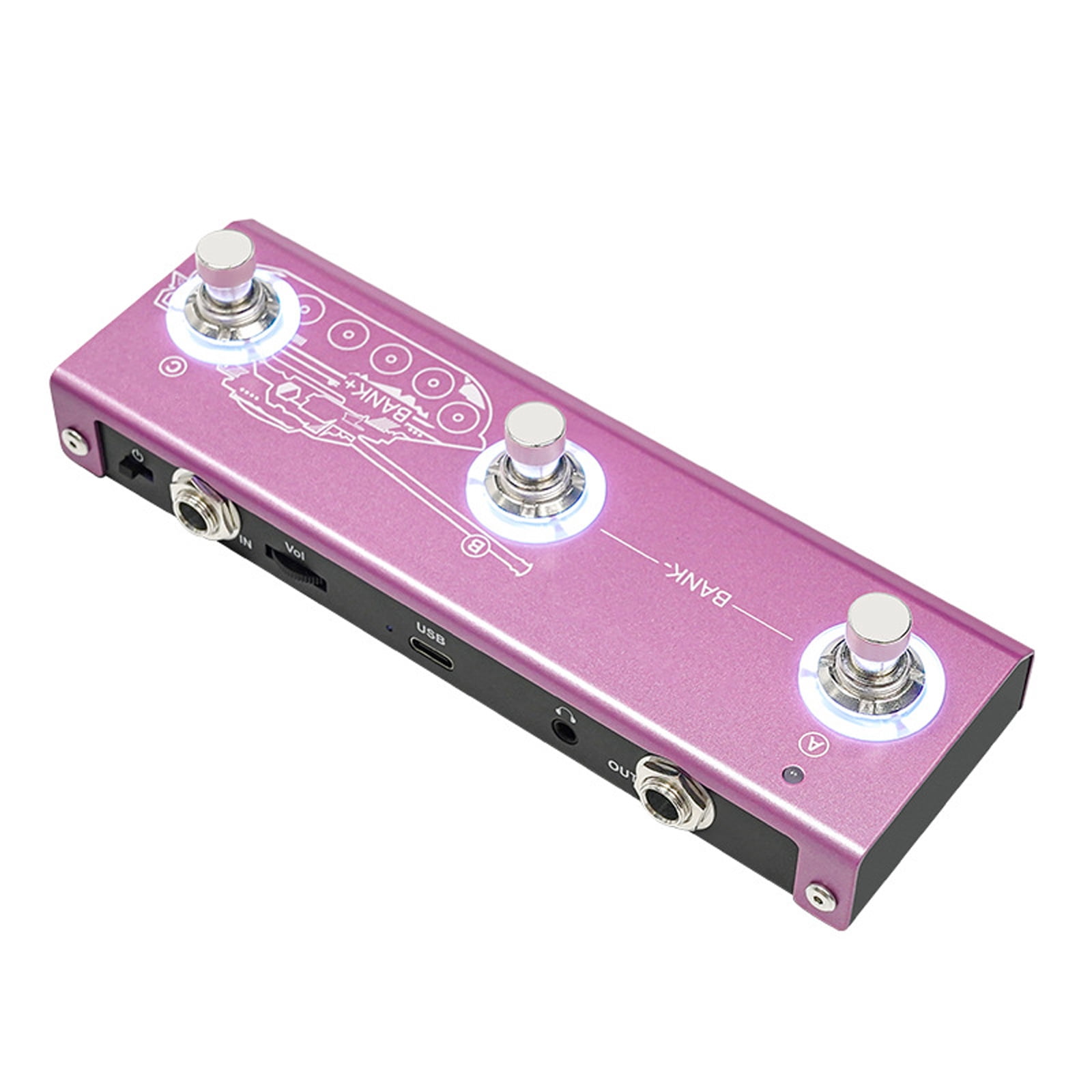 Aluminum Housing Guitar Various Effects Processor 7 Hour 1450mAh 20 Models Connectivity Practice Recording