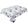 thumbnail image 3 of Rectangle Ocean Starfish Tablecloth Waterproof Stainproof Undersea Shell Seahorse Beach Coastal Nautical Anchor Washable Polyester Cloth, WrinkleFree Fabric for Dining, 3 of 6