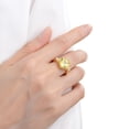 thumbnail image 3 of Lab Grown Canary Yellow Sapphire Solitaire Ring or Women in 18K Yellow Gold Plated Sterling Silver- Yellow Cocktail Rings For Her, 3 of 8