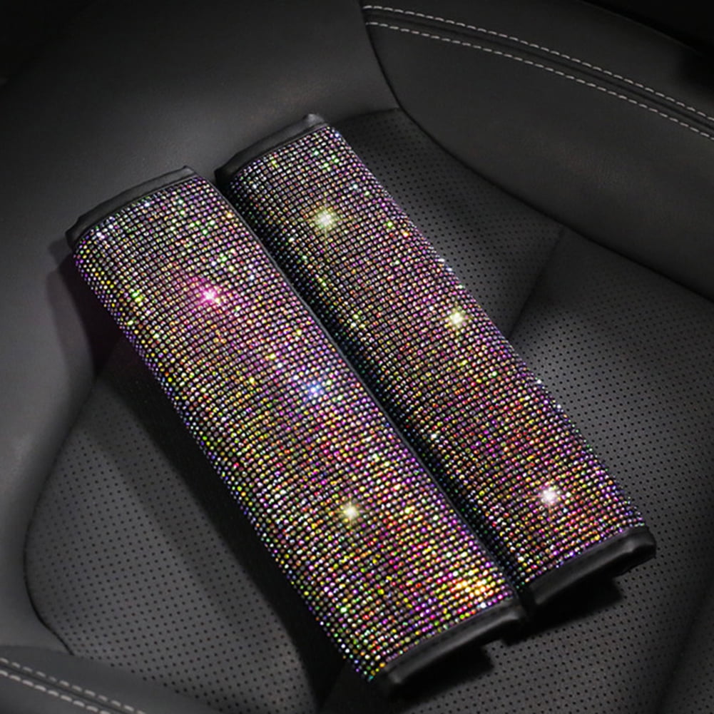 Hloma Rhinestones Car Steering Wheel Gear Shift Cover Pad Auto Interior Accessories