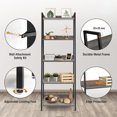 thumbnail image 5 of MorandiMal 5 Tier Ladder Bookshelf, 24 Inch Width Free Standing Shelf, Bookcase Shelf Storage Rack Organizer, Industrial Book Shelves for Home Office, Living Room, Kitchen, Dark Grey, Vintage Shelves, 5 of 7