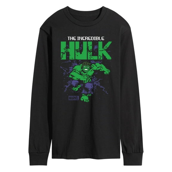 Marvel Hulk - 8 Bit Pixelated - Men's Long Sleeve Graphic T-Shirt