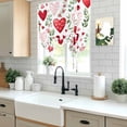 thumbnail image 5 of Valentine's Day Balloon Curtains for Bedroom/Front Door/Bathroom, Pink Red Love Heart Spring Green Botanical Tie Up Curtains 63 Inch Length Light Filtering Kitchen Curtains Shades for Windows 46"x63", 5 of 8