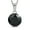 Black, variant on Stainless Steel Silver-Tone Multicolor CZ Solitaire Statement Pendant Necklace, 18"