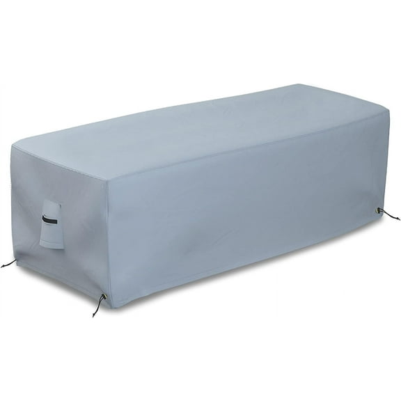 Covers&All Outdoor Rectangular Fire Pit Cover, Rectangle Heavy Duty18 Oz Waterproof UV & Weather Resistant, for Patio Lawn Garden Outside, Air Vents & Drawstrings (48" W x 20" D x 18" H , Gray)