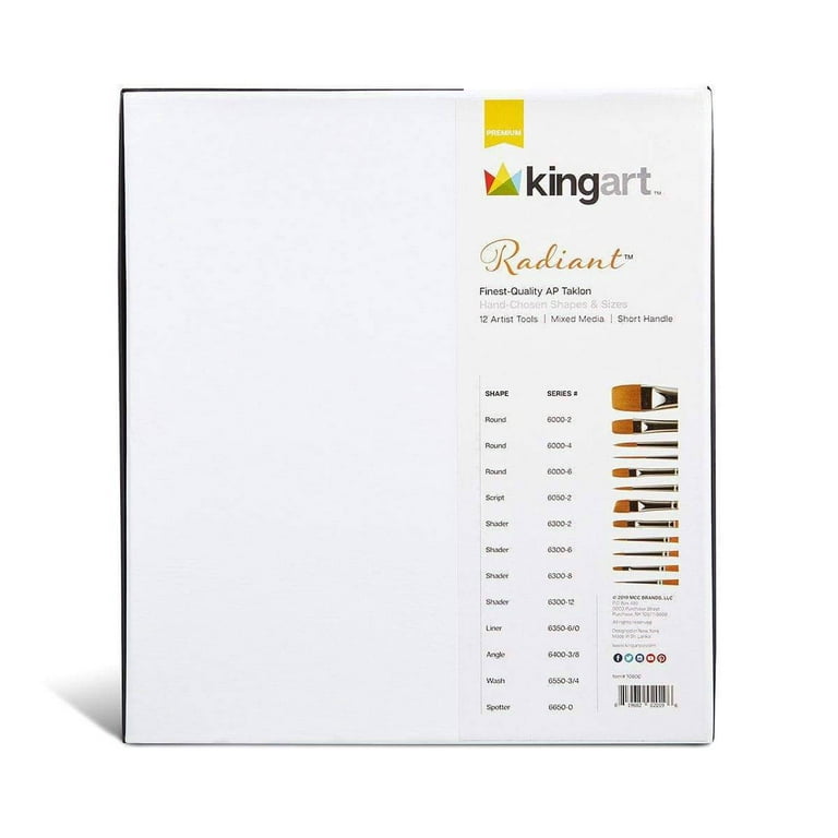 KINGART® Oil & Acrylic Long Handle Brush Set, Synthetic Blend, 12
