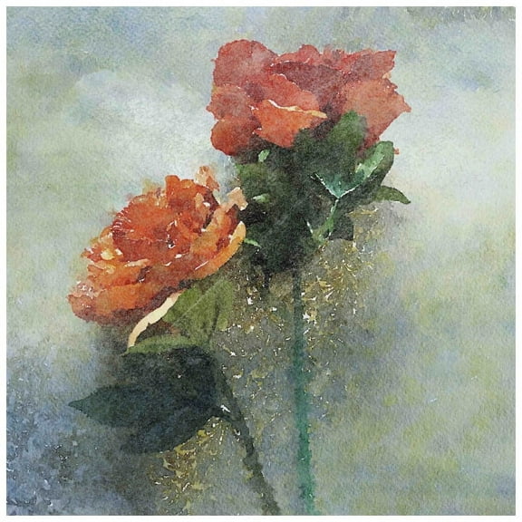 Marmont Hill 'Two Flowers' by Irena Orlov Painting Print on Wrapped Canvas