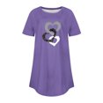 thumbnail image 3 of FAIWAD Tuniques à Manches Courtes pour Femmes, Col Rond, Blouses Amples, T-shirts Graphiques avec Cœur Mignon, 3 of 3