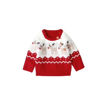 

SHIBAOZI Newborn Baby Girls Boys Ugly Christmas Sweater Knit Oversized Sweaters Sweatshirt Outfits for Infant