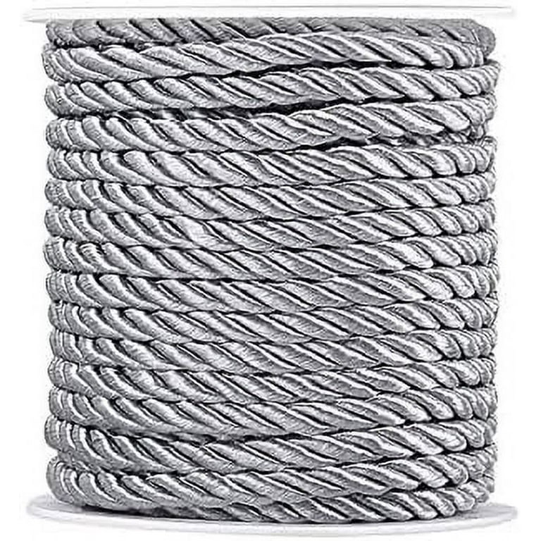 PH PandaHall 5mm Decorative Twisted Cord, 3-Ply Polyester Twine Cord Shiny  Silk Ropes Cording for Crafts Graduation Honor Cord Home Décor Costumes