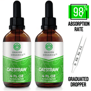 Garden Organics Oatstraw Tincture Alcohol Extract, Organic Oatstraw Avena Sativa Calming Effect 2x4 oz