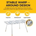 thumbnail image 4 of Navy Blue Grey Botanical Table Cloths for 8 Foot Rectangle Tables, Spring Floral Summer Farmhouse Patio Waterproof Elastic Fitted Tablecloths, Washable Rectangular Table Cover for Camping, 4 of 8